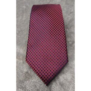 Isaac Mizrahi New York Tie Men's Red‎ Black Geometric Design Necktie 60"